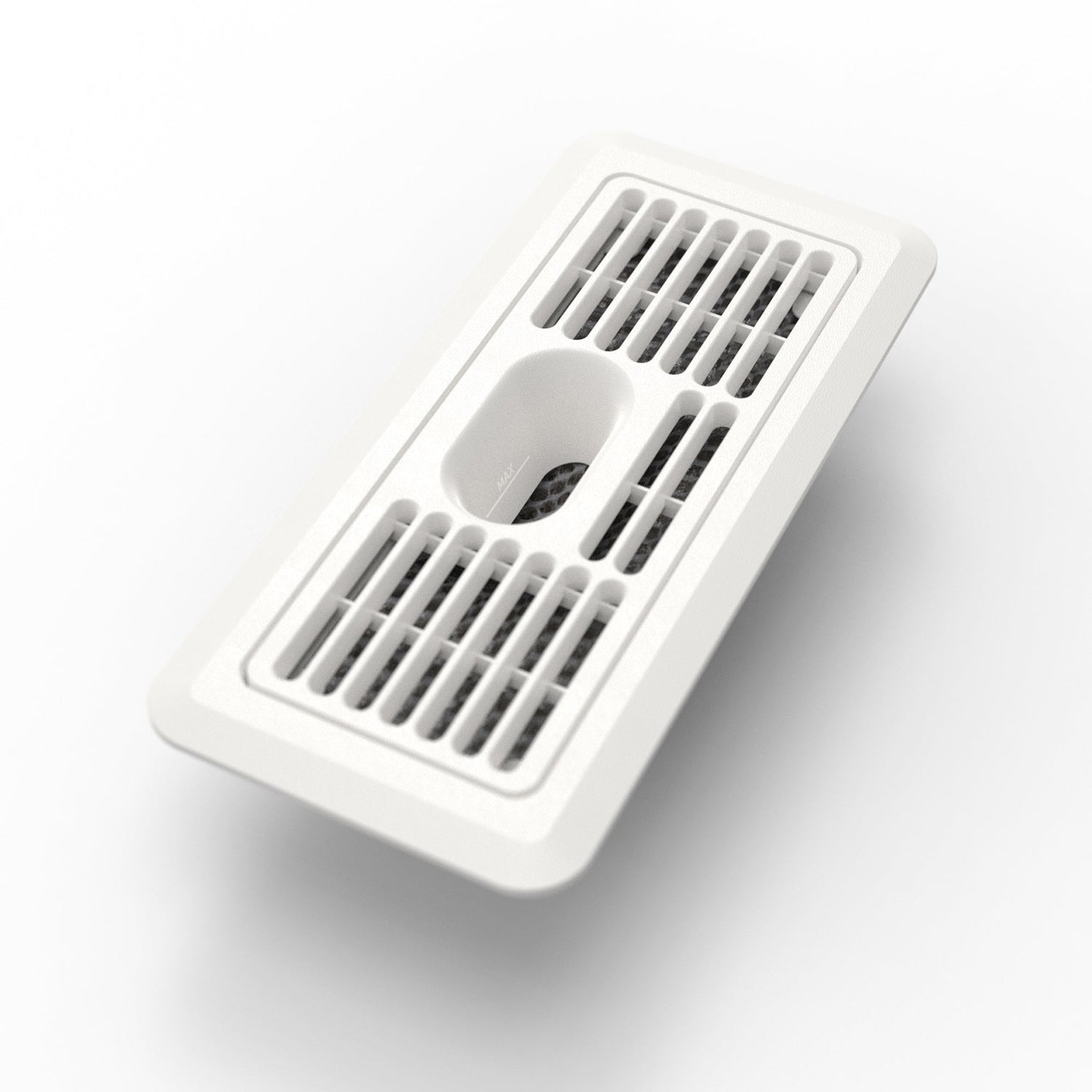 EverVent floor register with built-in humidifier and air filter for forced-air HVAC systems, designed to prevent dry air, reduce dust, and improve indoor air quality