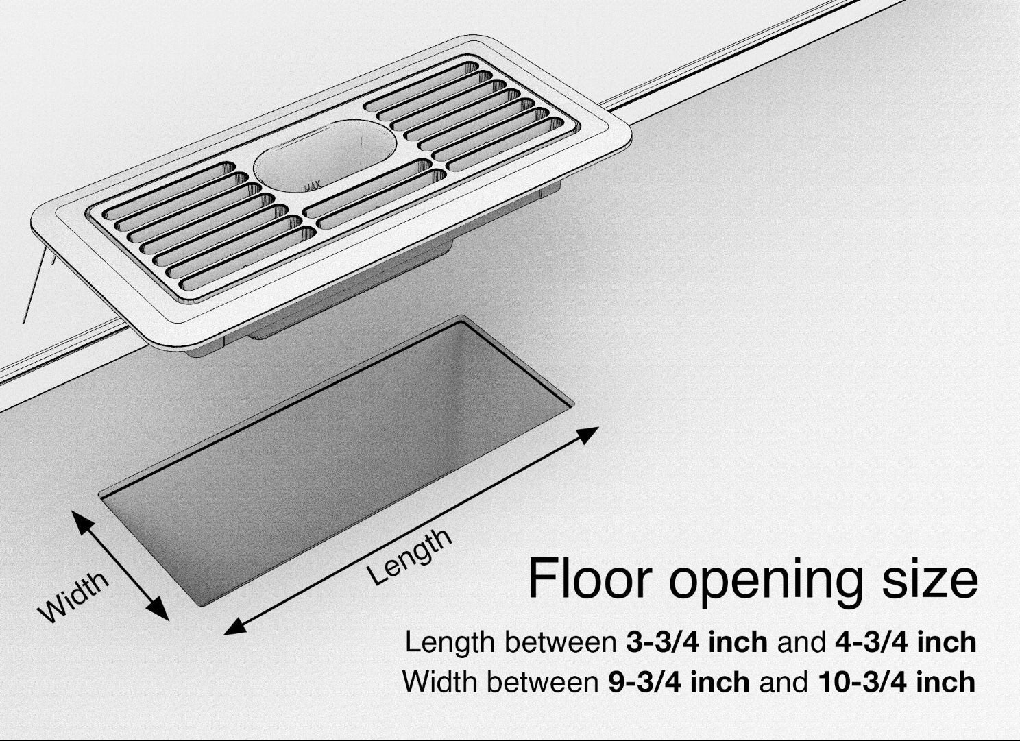 EverVent 4x10 models fit inside standard floor openings